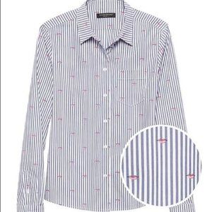 Banana Republic Lips Button down top